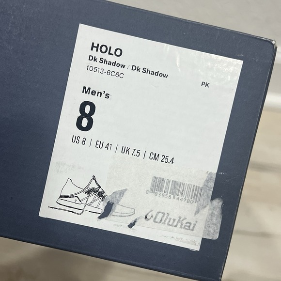 OLUKAI Holo Sneaker Men's Size US 8 Dark Shadow Shoes NEW with Box - Picture 7 of 8